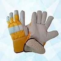 Перчатки кожаные комбинированные утеплённые