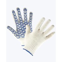 Перчатки трикотажные х/б  с ПВХ волна