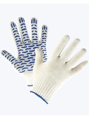 Перчатки трикотажные х/б  с ПВХ волна